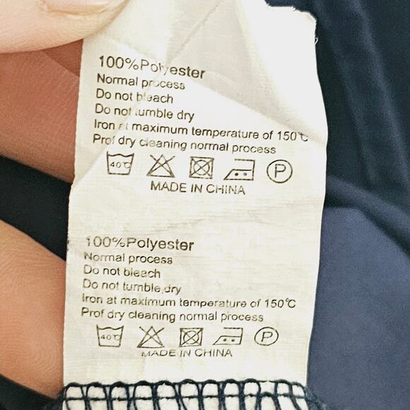 PIZZ ANNU Button-Up Shirt Men's Size XL Long Sleeve Navy Hipster Business Casual - Picture 7 of 7